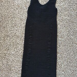 Aura Black Textured Midi Dress